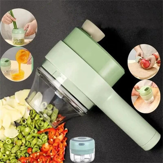 Electric 4 in 1 Vegetable Chopper and Slicer Food Preparation Machine