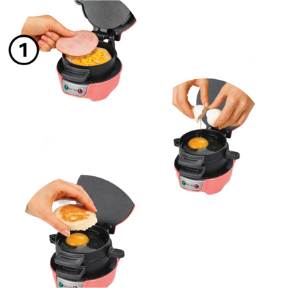 Electric Breakfast Sandwich Maker with Single and Double Cooking Plates