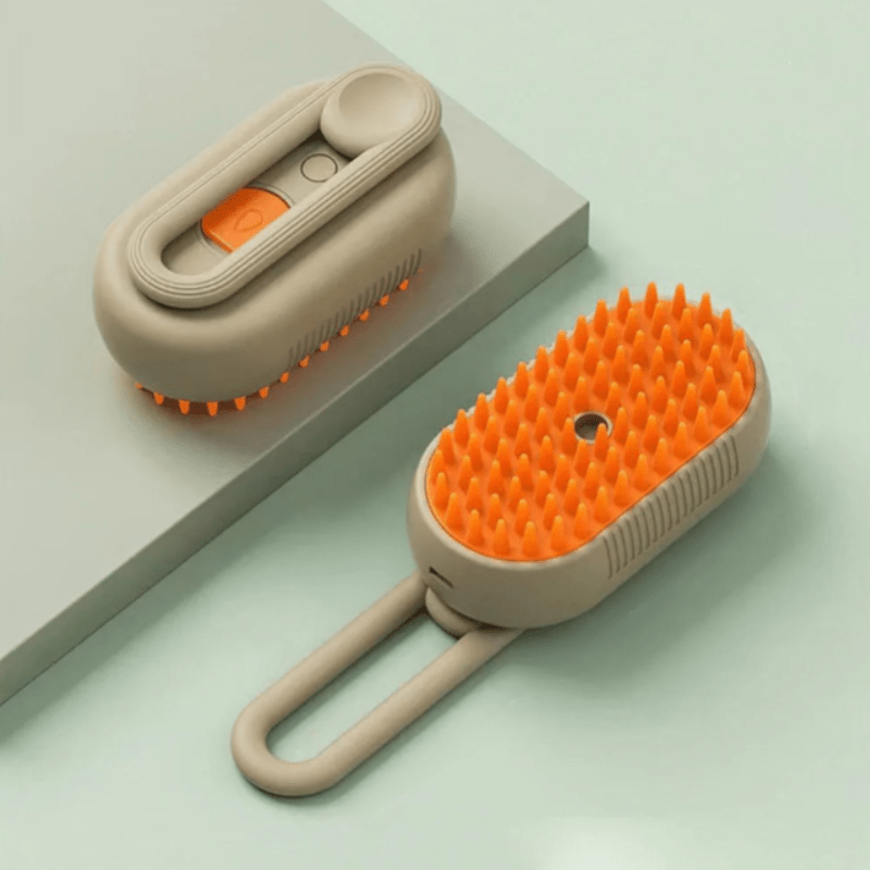 Electric Steam Brush for Pets with Spray and Massage Function