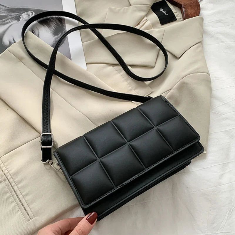 Elegant Crossbody Shoulder Bag Flap Closure Adjustable Strap Everyday Purse