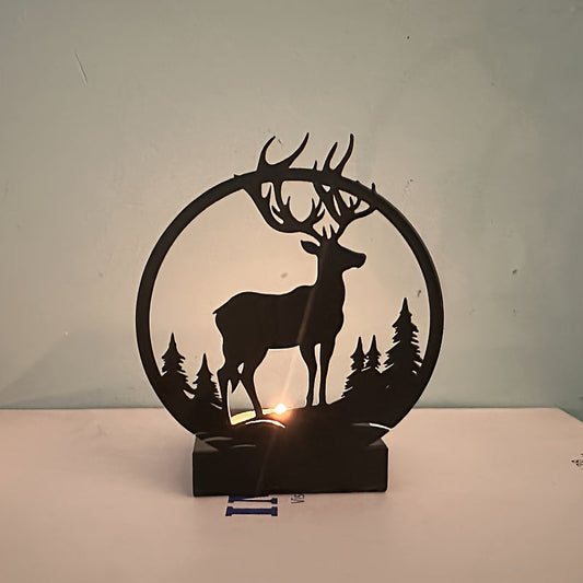Elegant Deer Candle Holder Decorative Christmas Candle Stand Holiday Table Decor
