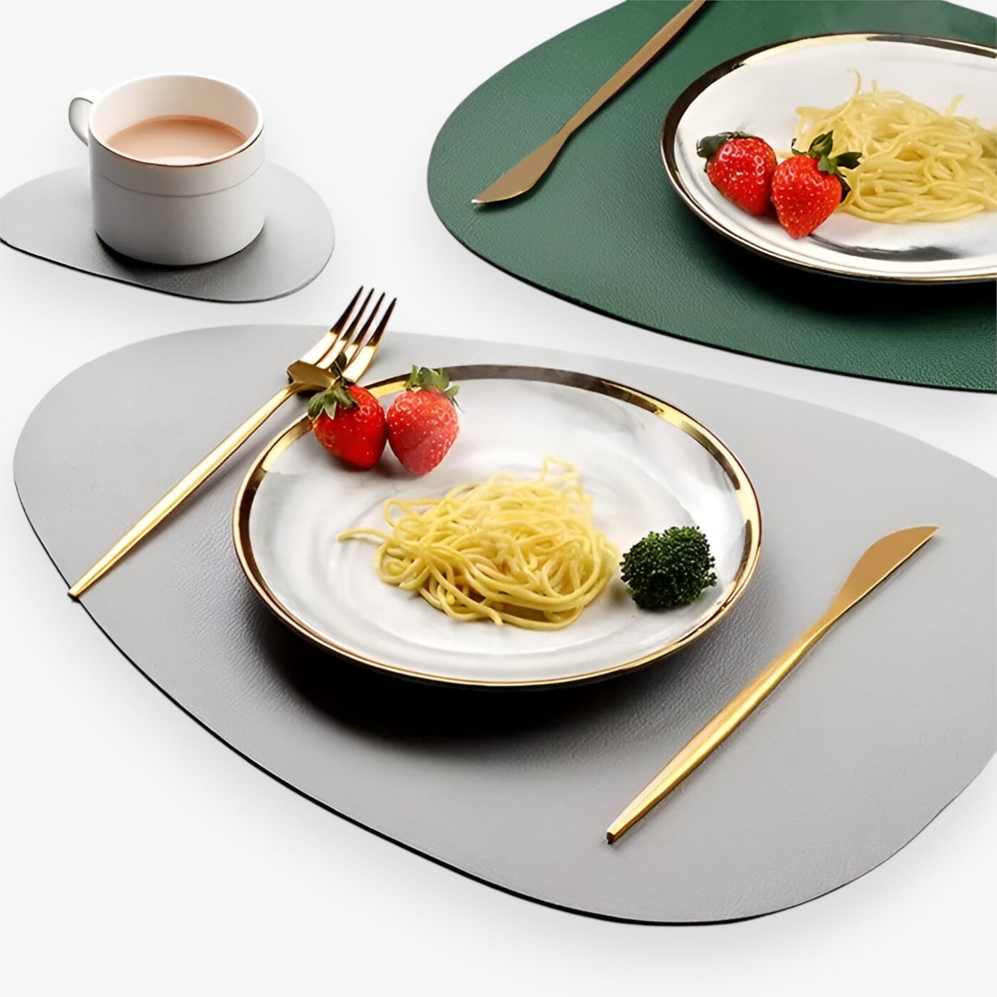 Elegant Durable Reversible Placemats Heat Resistant Non Slip Dining Table Mats