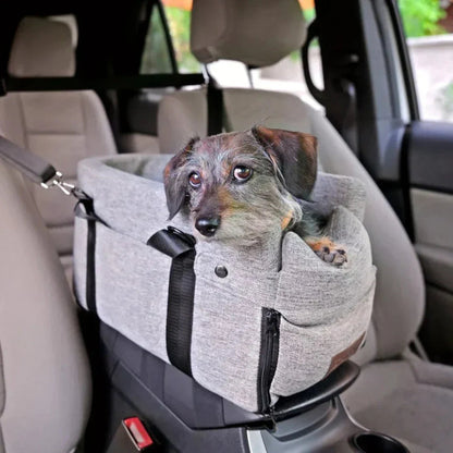 Elevated Pet Car Seat with Safety Straps Small Dog Booster Travel Seat Secure Padded Auto Seat for Cars