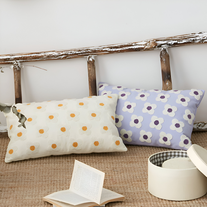 Embroidered Floral Cushion Covers Square and Rectangular Sofa Pillow Covers