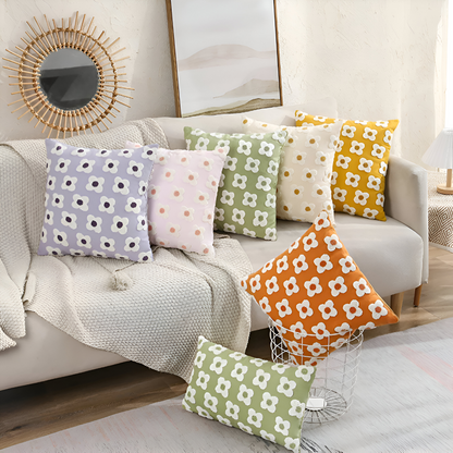Embroidered Floral Cushion Covers Square and Rectangular Sofa Pillow Covers