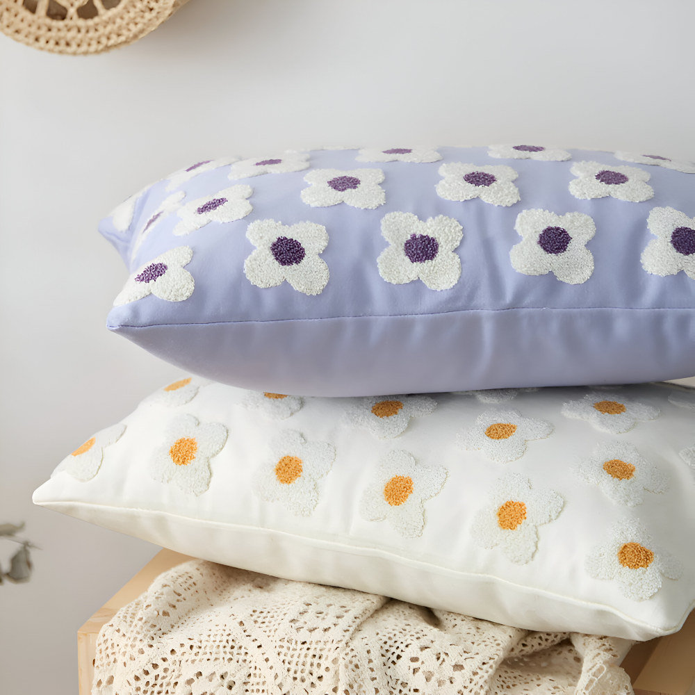 Embroidered Floral Cushion Covers Square and Rectangular Sofa Pillow Covers