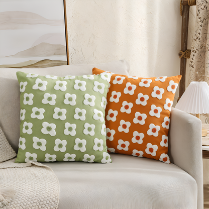 Embroidered Floral Cushion Covers Square and Rectangular Sofa Pillow Covers