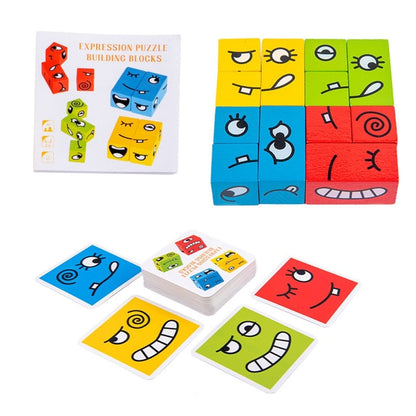 Emotion Matching Block Puzzle Game With Expression Cards