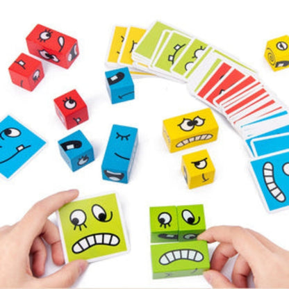 Emotion Matching Block Puzzle Game With Expression Cards