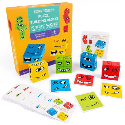 Emotion Matching Block Puzzle Game With Expression Cards
