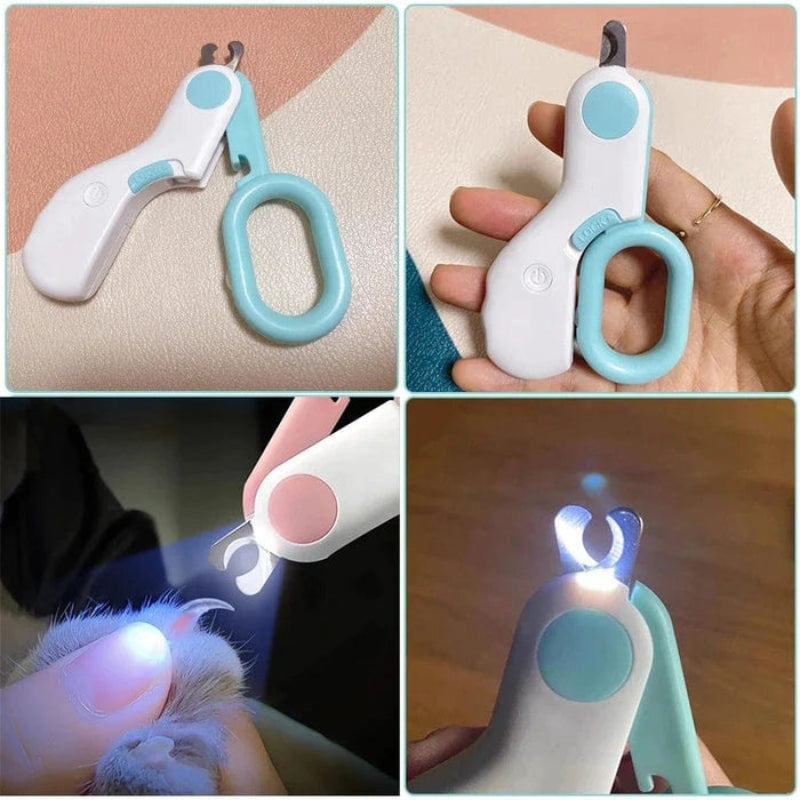 Ergonomic Dog Cat Nail Clipper with LED Light Precision Pet Grooming Tool