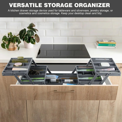 Expandable Drawer Organizer Adjustable Drawer Divider Storage Tray for Kitchen Office Bathroom