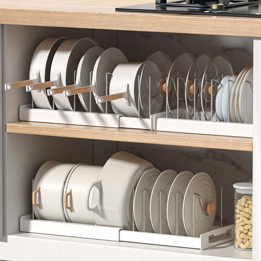 Expandable Pan and Lid Organiser for Neat and Space Saving Kitchen Storage