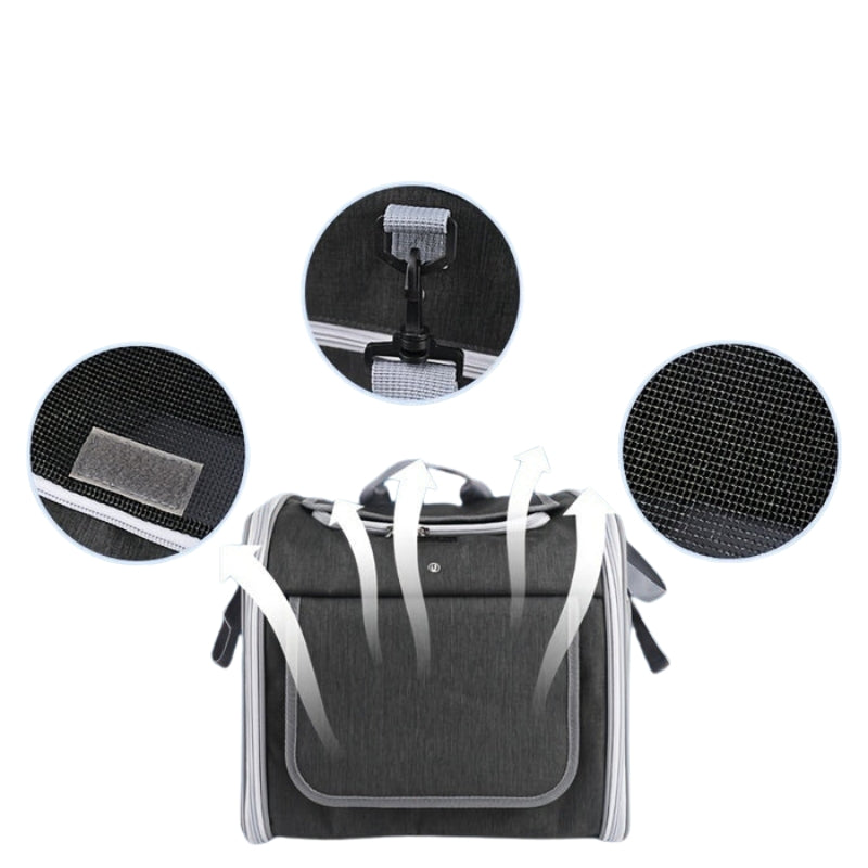 Expandable Pet Bike Basket with Side Windows Quick Release Mount
