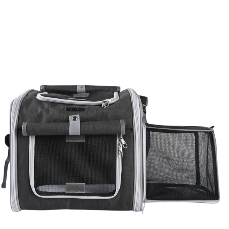 Expandable Pet Bike Basket with Side Windows Quick Release Mount