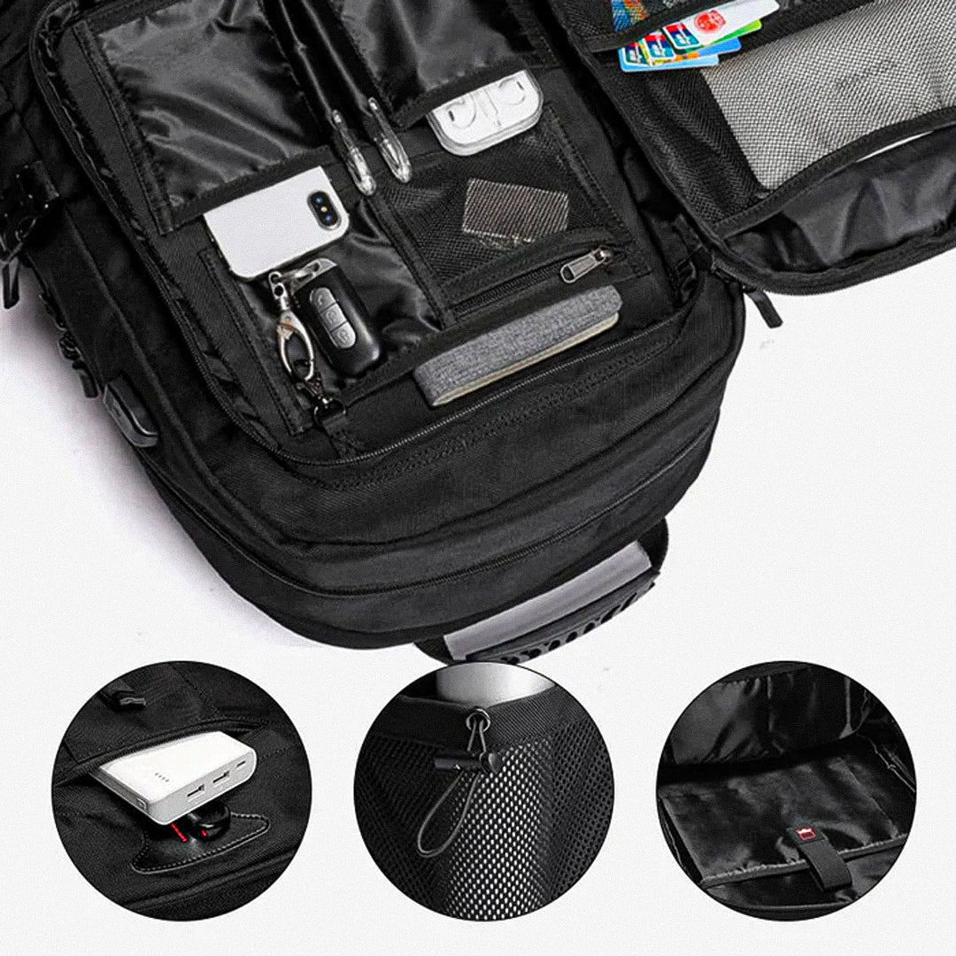 Expandable Travel Backpack Large Capacity Waterproof Laptop Backpack with USB Charging Port