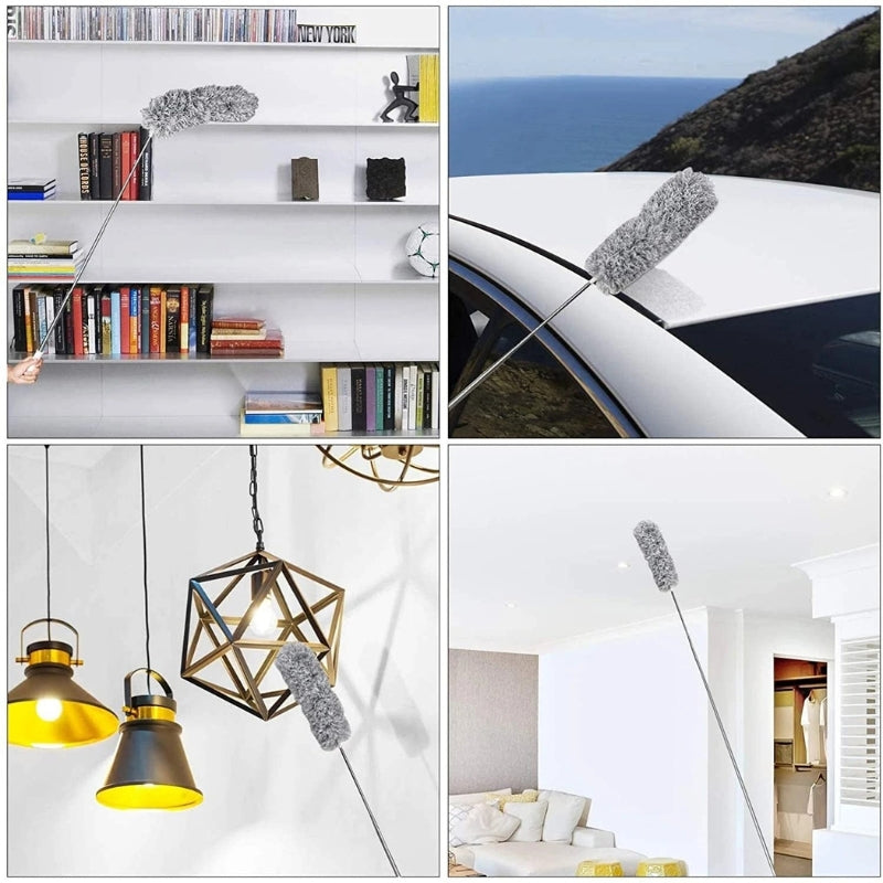 Extendable Microfiber Duster Telescopic Dust Cleaner for Ceiling Fans Shelves and Home Cleaning