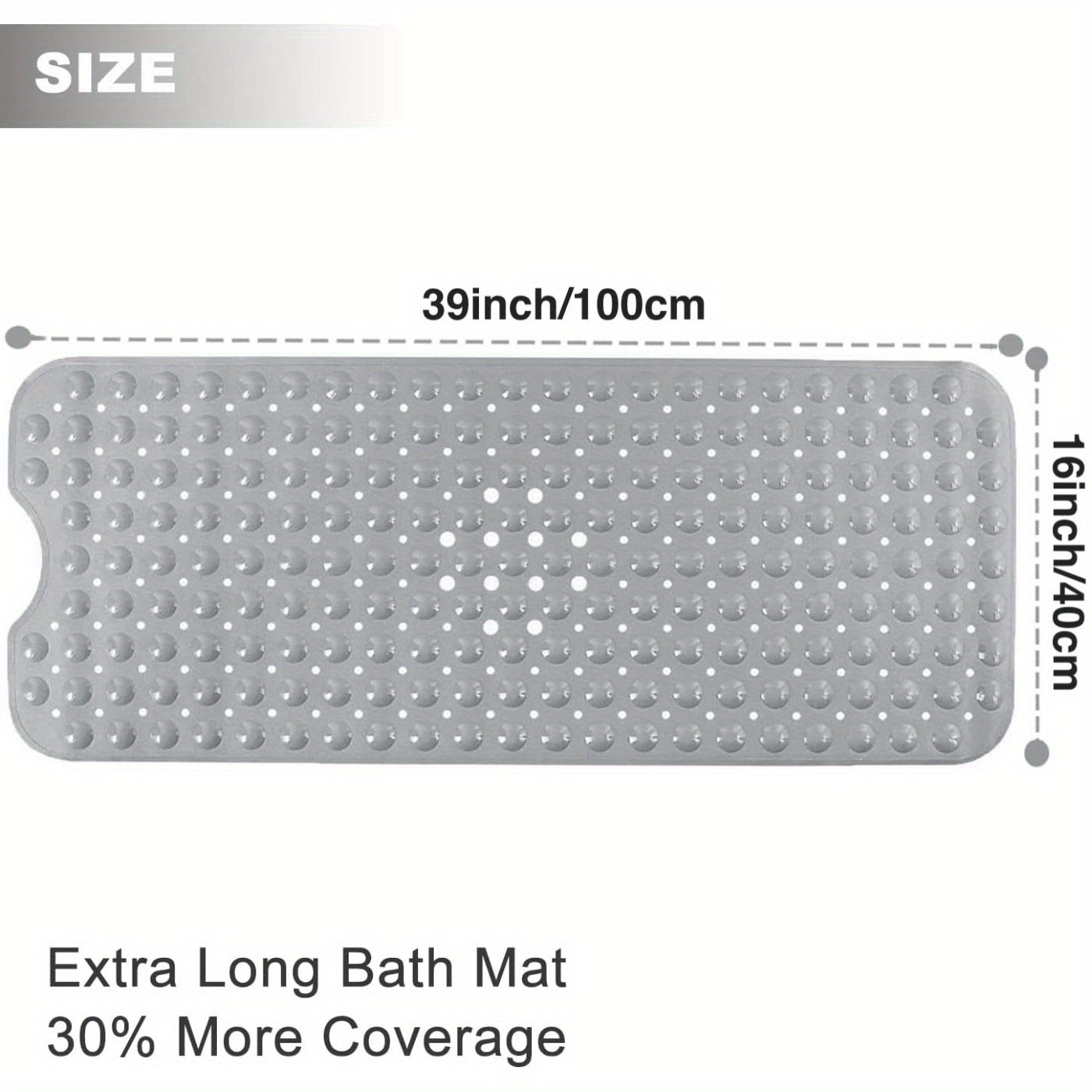 Extra Long Anti Slip Bath Mat for Safe and Comfortable Shower Use