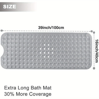 Extra Long Anti Slip Bath Mat for Safe and Comfortable Shower Use