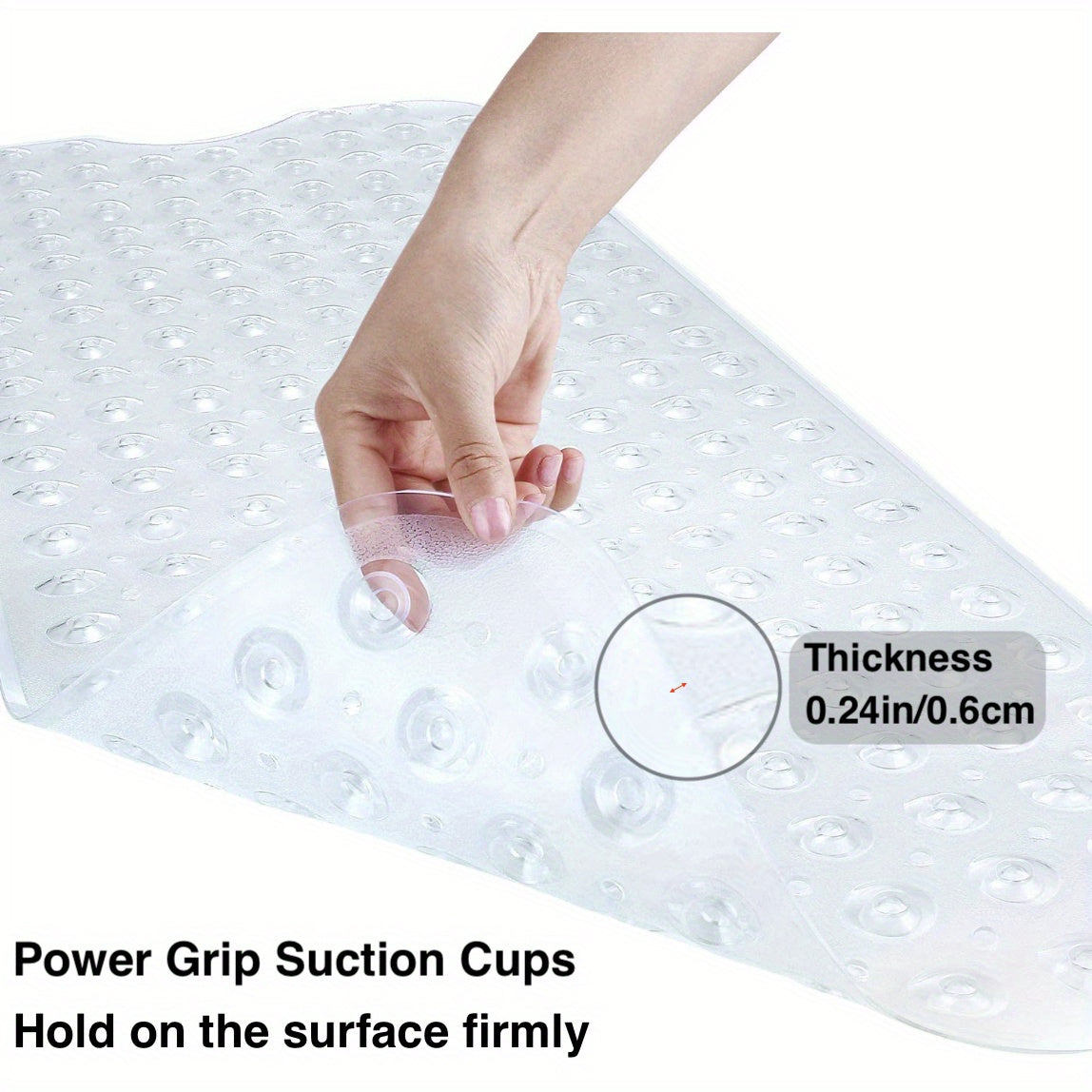 Extra Long Anti Slip Bath Mat for Safe and Comfortable Shower Use