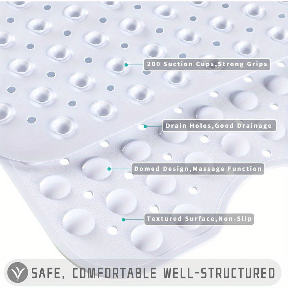 Extra Long Anti Slip Bath Mat for Safe and Comfortable Shower Use