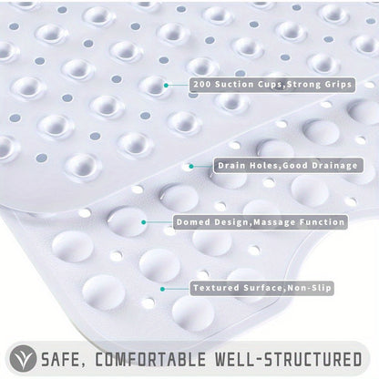 Extra Long Anti Slip Bath Mat for Safe and Comfortable Shower Use