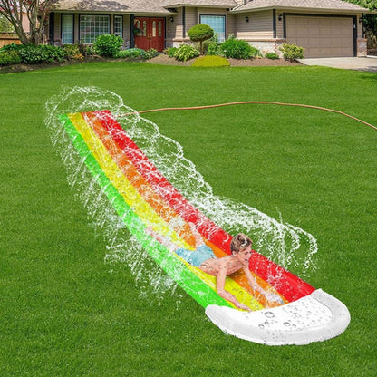 Extra-Long Inflatable Water Slide for Backyard – Rainbow Summer Slip & Slide for Kids and Adults