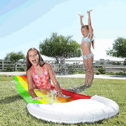 Extra-Long Inflatable Water Slide for Backyard – Rainbow Summer Slip & Slide for Kids and Adults