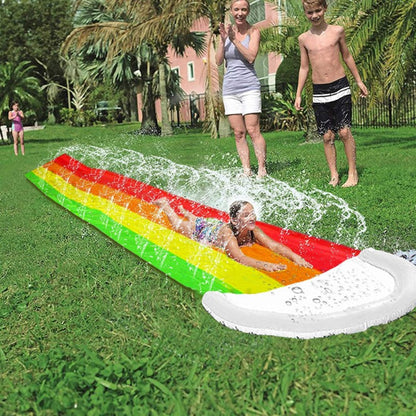 Extra-Long Inflatable Water Slide for Backyard – Rainbow Summer Slip & Slide for Kids and Adults