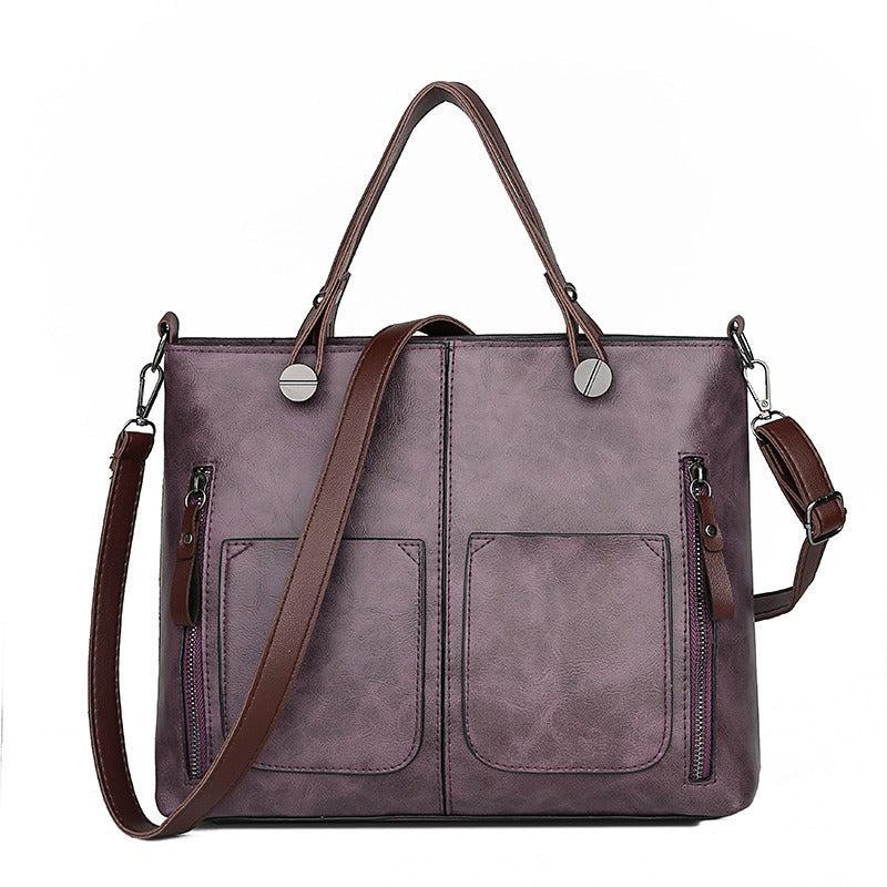 Facover – Women's Vintage PU Leather Shoulder Bag with Adjustable Crossbody Strap