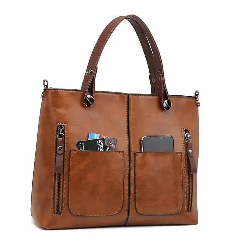 Facover – Women's Vintage PU Leather Shoulder Bag with Adjustable Crossbody Strap