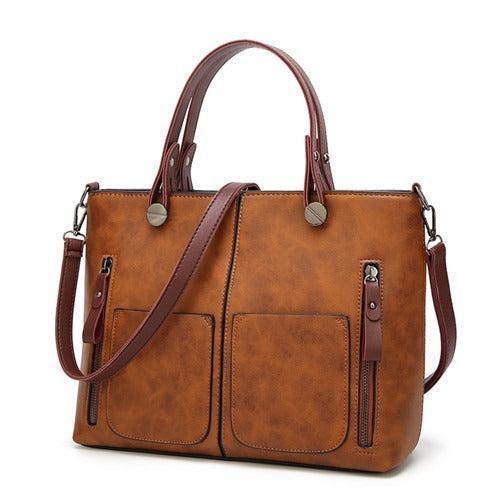 Facover – Women's Vintage PU Leather Shoulder Bag with Adjustable Crossbody Strap