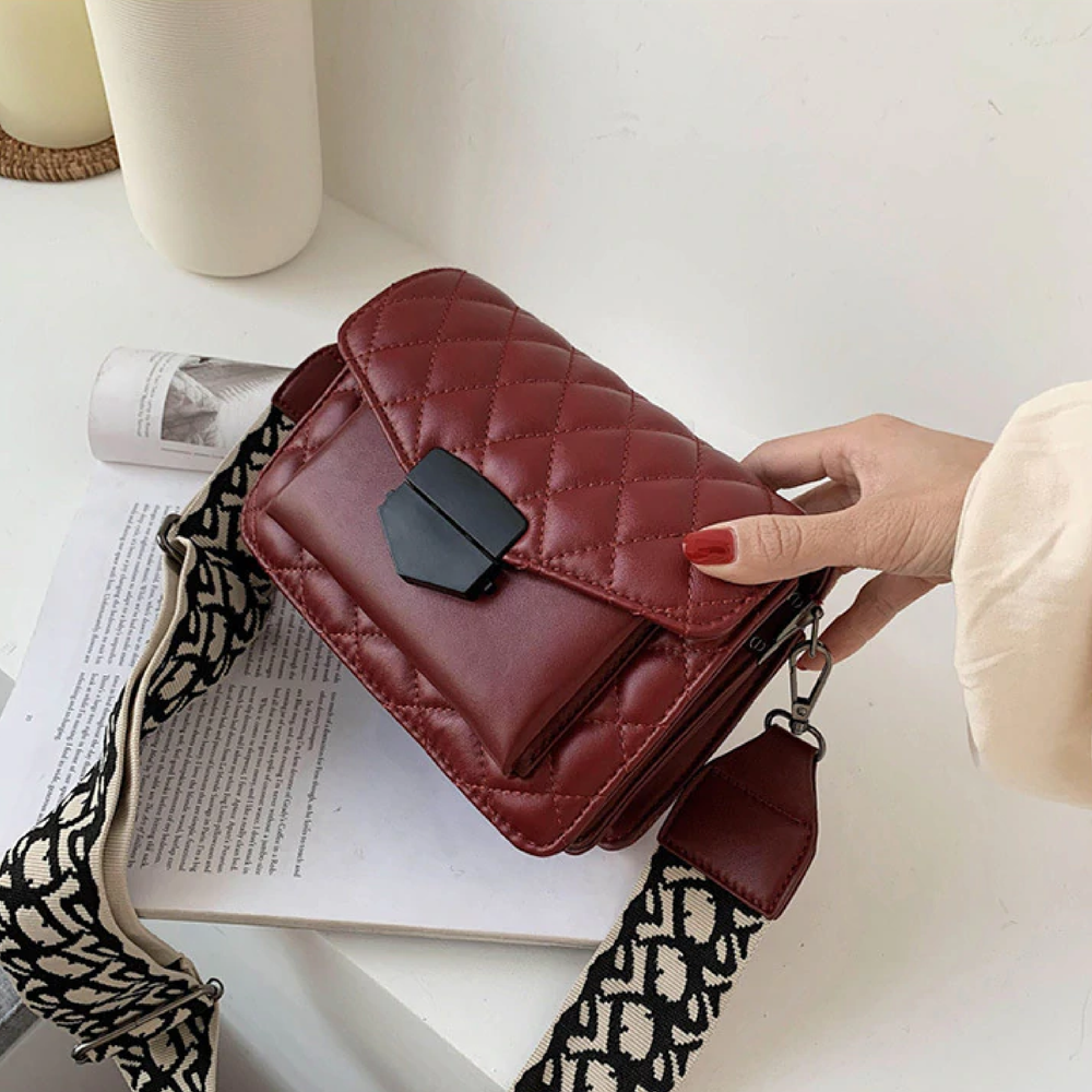 Fashion Shoulder Handbag with Wide Strap Large Capacity Everyday Crossbody Bag