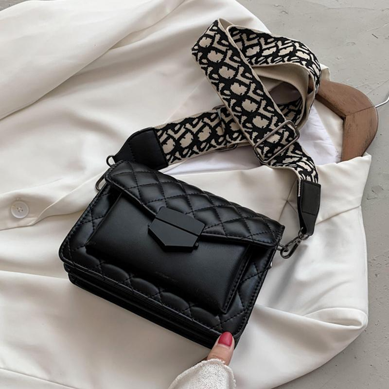 Fashion Shoulder Handbag with Wide Strap Large Capacity Everyday Crossbody Bag