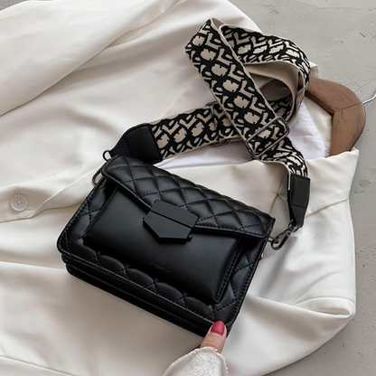 Fashion Shoulder Handbag with Wide Strap Large Capacity Everyday Crossbody Bag
