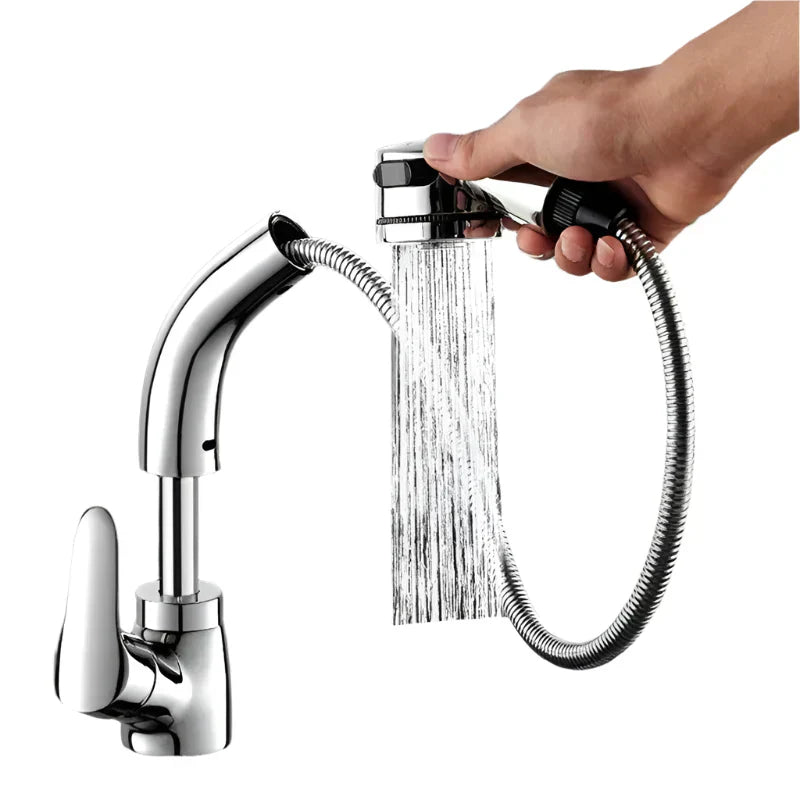 Flexible Kitchen Sink Faucet Extended Reach Mixer Tap Ergonomic Handle