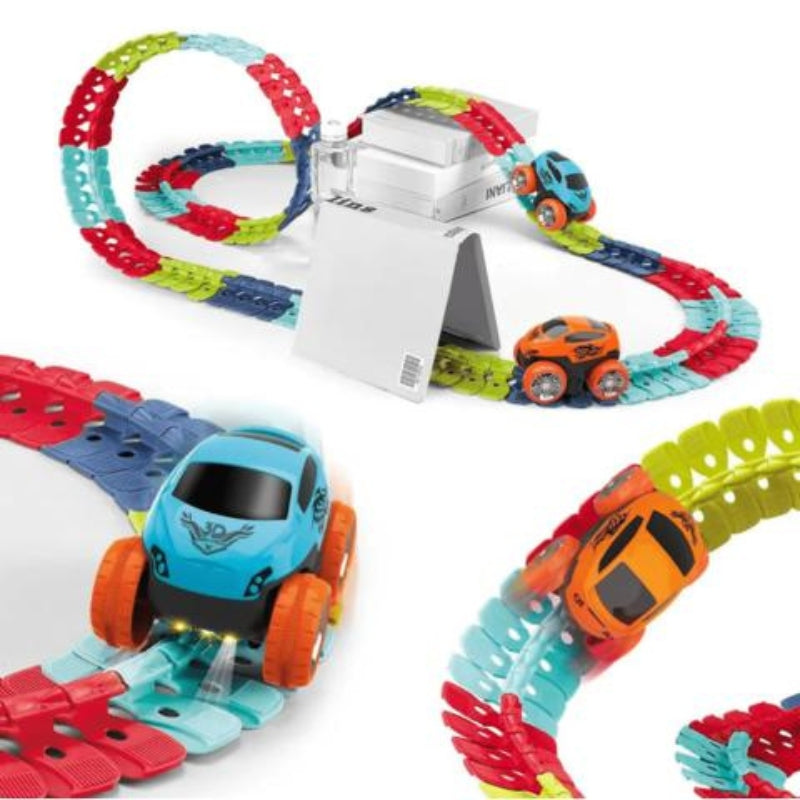 Flexible LED Race Track Set with Custom Layout and Light Up Car