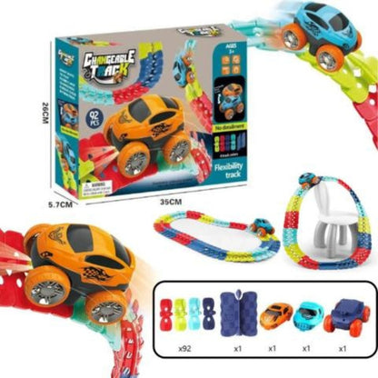 Flexible LED Race Track Set with Custom Layout and Light Up Car