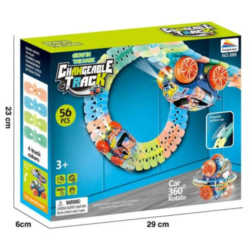 Flexible LED Race Track Set with Custom Layout and Light Up Car