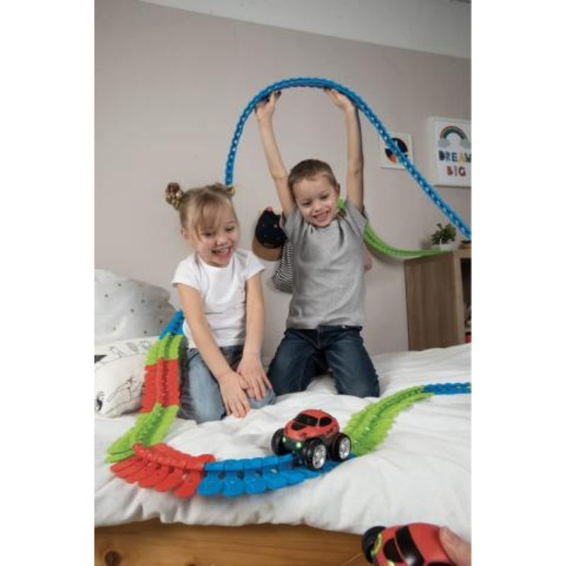 Flexible LED Race Track Set with Custom Layout and Light Up Car
