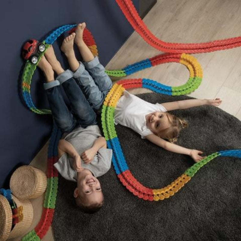 Flexible LED Race Track Set with Custom Layout and Light Up Car