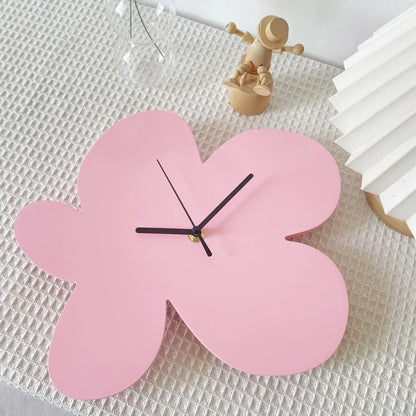Floral Decorative Wall Clock Artistic Modern Home Decor Flower Design Elegant Wall Art Timepiece