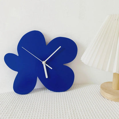 Floral Decorative Wall Clock Artistic Modern Home Decor Flower Design Elegant Wall Art Timepiece