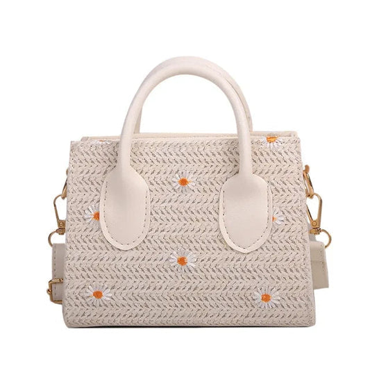 Floral Pattern Handbag Structured Finish Womens Top Handle Bag