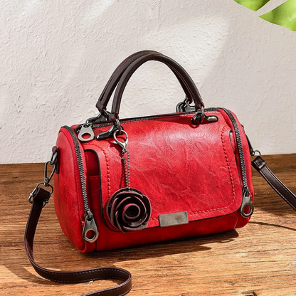 Floral Print Handbag with Adjustable Strap Large Capacity Everyday Shoulder Bag
