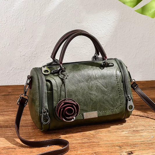 Floral Print Handbag with Adjustable Strap Large Capacity Everyday Shoulder Bag