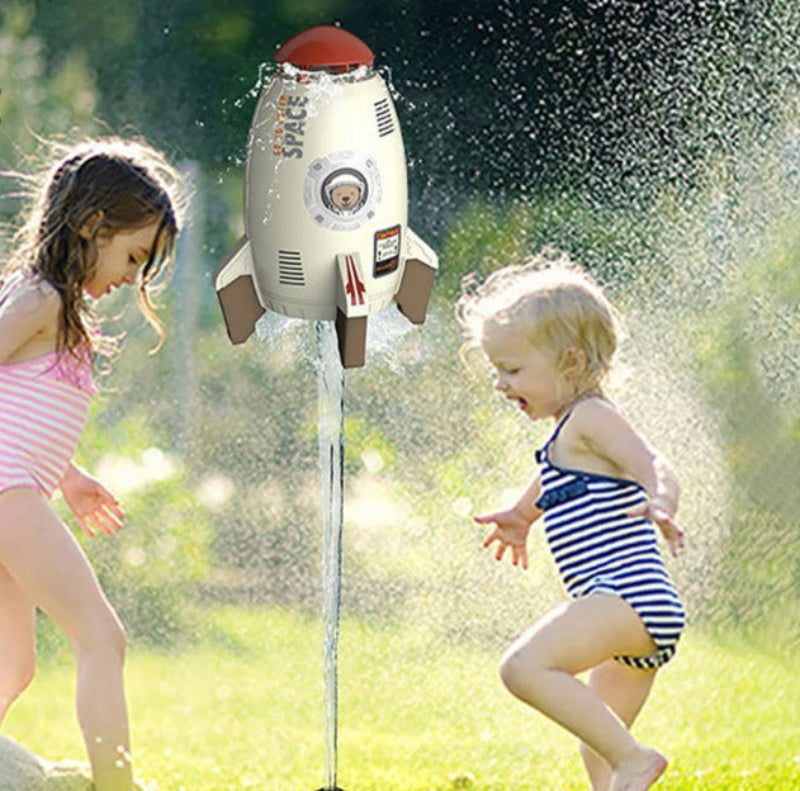 Flying Rocket Water Sprinkler with Rotating Spray Jets and Floating Hover Nozzle for Outdoor Garden Lawn Play