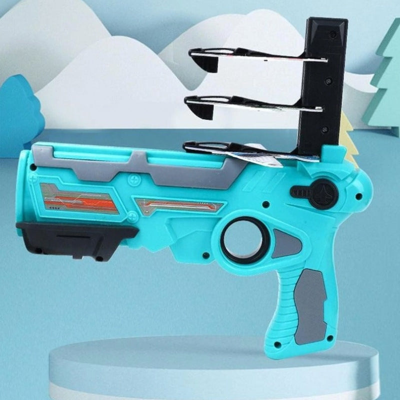 Foam Airplane Launcher Toy with Glider and Loop Flight Modes Outdoor Flying Game