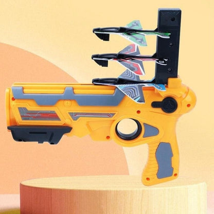 Foam Airplane Launcher Toy with Glider and Loop Flight Modes Outdoor Flying Game