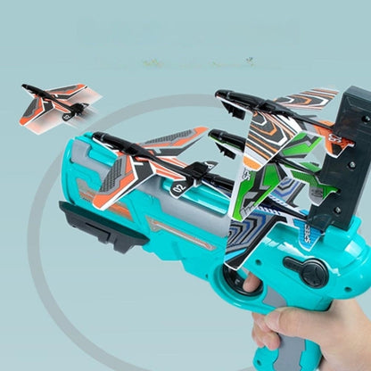 Foam Airplane Launcher Toy with Glider and Loop Flight Modes Outdoor Flying Game